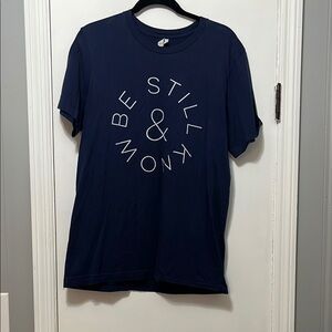 Navy Graphic T-Shirt with White Text